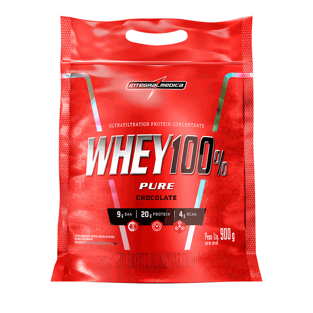 Whey 100% Pure (refil-900g) Integralmedica - CHOCOLATE