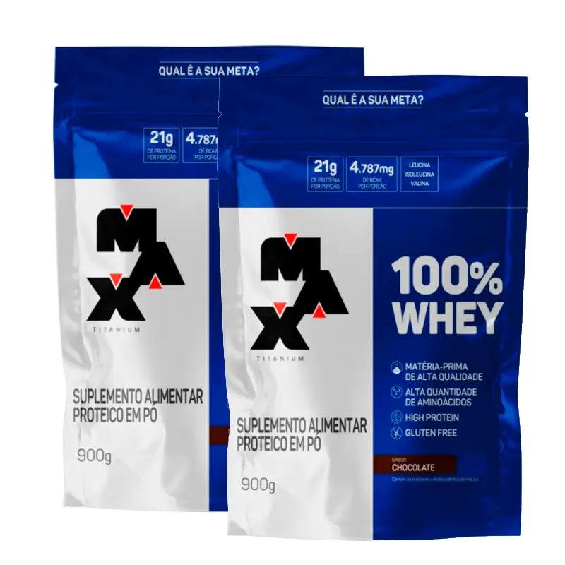 Combo 2x 100% Whey Protein (Refil-900g) Max Titanium
