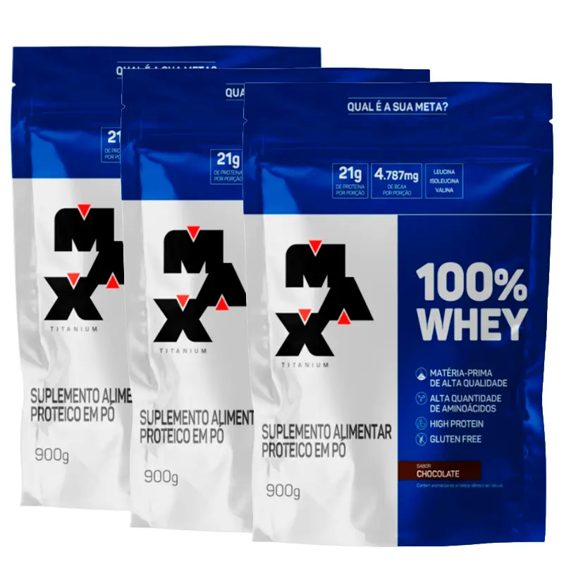 Combo 3x 100% Whey Protein (Refil-900g) Max Titanium