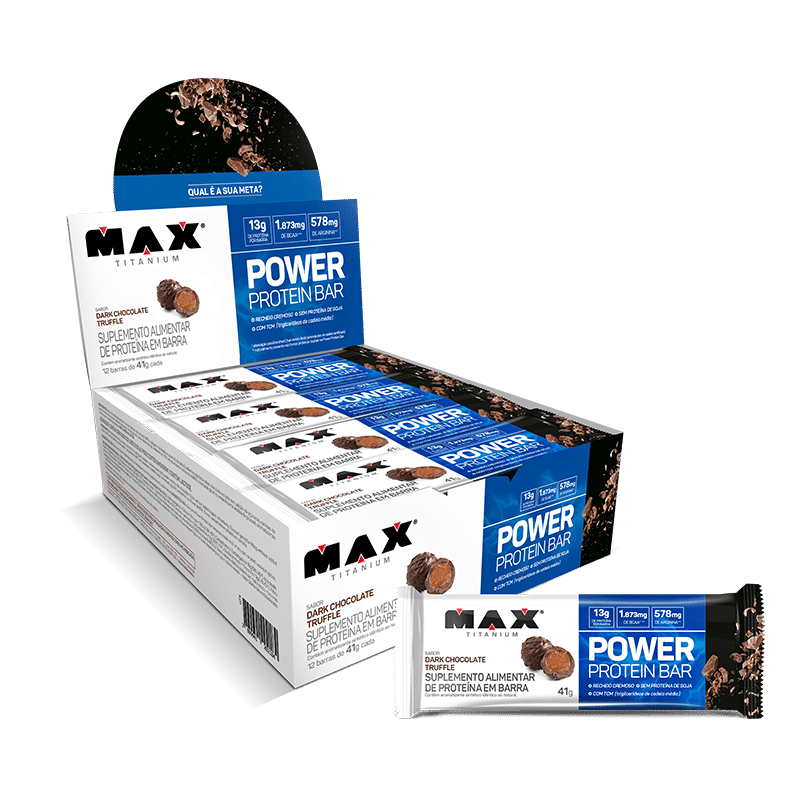 Power Protein Bar (12unid-41g) Max Titanium - Dark Chocolate Truffle