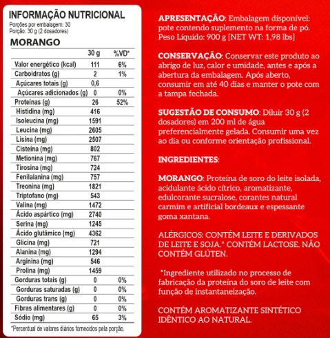 Tabela Nutricional