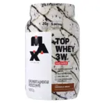 Embalagem do Top Whey 3w +Sabor (900g) Max Titanium - Madrugão Suplementos