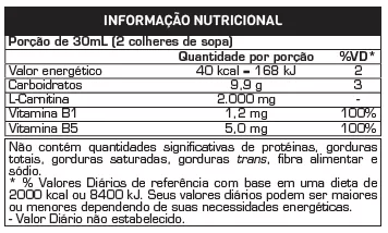 L-Carnitina Pure (400ml) Max Titanium 39 l carnitine liquido tabela nutricional 1