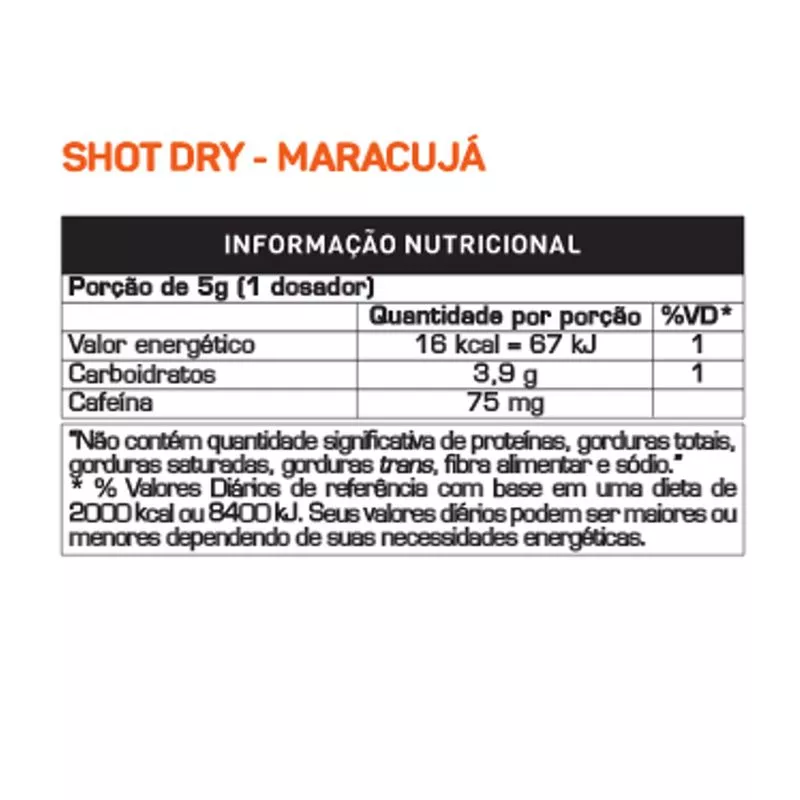 Shot Dry (150g) Max Titanium 36 tabela shot